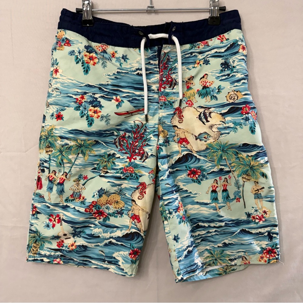 Polo Ralph Lauren Kids Swim Shorts Size Large 14-16 Trunks Swimwear Hawaiian